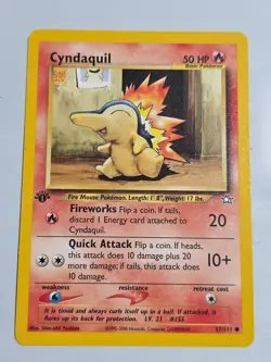 Ist Edition CYNDAQUIL First Edition 2000 Neo Genesis Pokemon Card #57/111 - Image 1