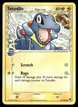 Totodile 67/101 Common Dragon Frontiers Pokemon Damaged - Image 1