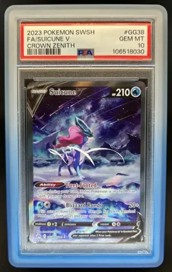 2023 Pokemon SWSH Crown Zenith Suicune V Galarian Gallery #GG38/GG70 PSA 10 - Image 1