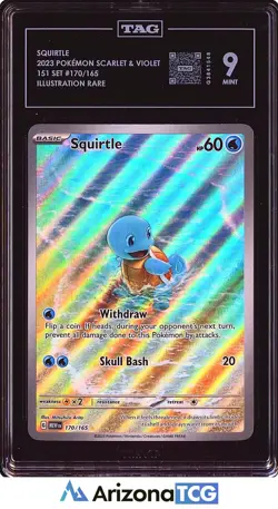 Pokemon 2023 Squirtle 170/165 Illustration Rare Scarlet & Violet 151 TAG 9 - Image 1