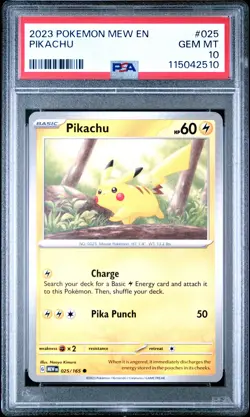 2023 POKEMON MEW EN-151 #025 PIKACHU PSA 10 - Image 1