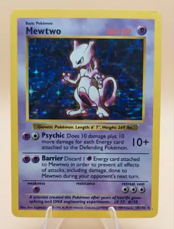 Mewtwo Shadowless Holo Rare Base Set 10/102 Pokemon Card - WOTC 1999 - Image 1