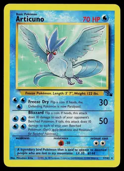 Pokemon Card - Articuno Fossil 17/62 Unlimited Rare - Image 1