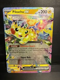 Pokemon TCG Pikachu EX Double Rare Holo Card 057/191 Surging Sparks - Image 1