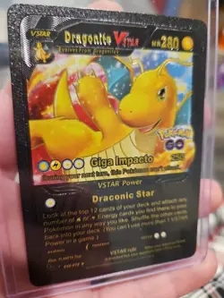 Dragonite VStar Black Foil Fan Art Vinyl Textured Collector Pokemon 050/078 - Image 4