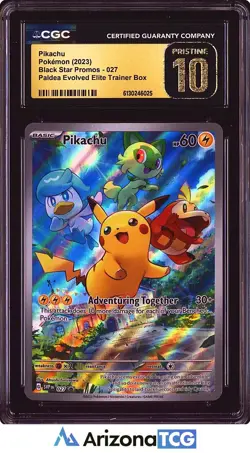 Pokemon 2023 Pikachu 027 Paldea Evolved Elite Trainer Box BLACK LABEL CGC 10 - Image 1