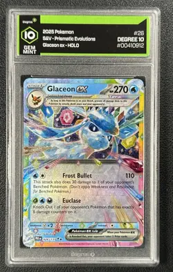 GLACEON EX DEGREE 10 2025 POKEMON PRISMATIC EVOLUTIONS #026/131 HOLO 0912 - Image 1
