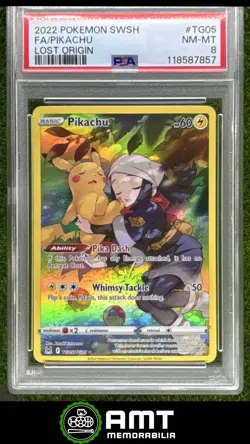 Pikachu PSA 8 2022 Pokemon Sword & Shield Lost Origin Trainer Gallery #TG05/TG30 - Image 1
