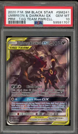 Pokemon Umbreon & Darkrai GX Tag Team Powers Coll. Full Art Promo SM241 PSA 10 - Image 1