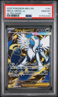 2025 POKEMON MEG EN-MEGA EVOLUTION ULTRA RARE #161 MEGA ABSOL EX PSA 10 - Image 1