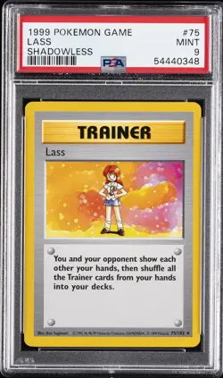 1999 POKEMON BASE SET SHADOWLESS #75 LASS PSA 9 - Image 1