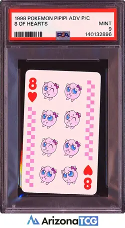 Pokemon 1998 8 Of Hearts PiPiPi Adventure Playing Cards PSA 9 - Image 1