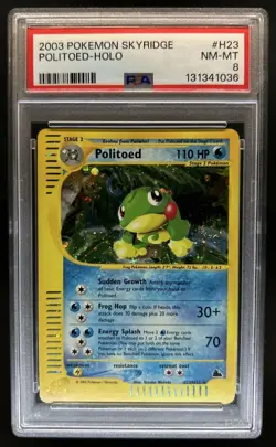 2003 Pokemon Skyridge Politoed Holo #H23/H32 PSA 8 - Image 1