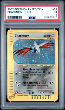 2002 Pokemon Expedition Skarmory Holo 27/165 #27 PSA 5 - Image 1
