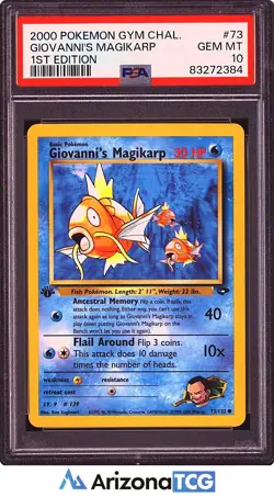 Pokemon 2000 Giovanni's Magikarp 73/132 Gym Challenge 1st Edition GEM MT PSA 10 - Image 1