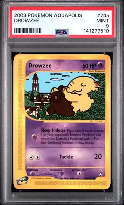 Pokemon PSA 9 Drowzee 74A/147 Aquapolis Common 2003 Mint - Image 1