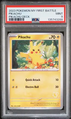 2023 POKEMON MY FIRST BATTLE-PIKACHU DECK PIKACHU PSA 9 - Image 1