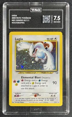 LUGIA TAG 7.5 2000 POKEMON WOTC NEO GENESIS #9/111 HOLOGRAPHIC HOLO 9963 - Image 1