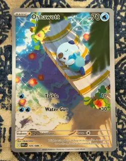 Pokemon TCG Oshawott 105/086 SV: White Flare Illustration Rare - Image 1