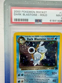 Dark Blastoise Holo Pokemon Card 3/82 Team Rocket Perfect Swirl 🌀PSA 9 w/ Guard - Image 3