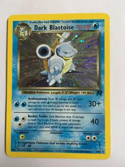 Pokemon Dark Blastoise mint condition holo foil swirl 3/82 team rocket wizards - Image 1