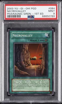 2003 YU-GI-OH! PGD-PHARAONIC GUARDIAN 1ST EDITION #084 NECROVALLEY PSA 9 - Image 1