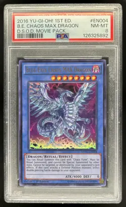 2016 Yu-Gi-Oh Dark Side 1st Blue-Eyes Chaos MAX Dragon #MVP1-EN004 PSA 8 - Image 1