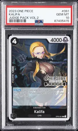 2023 ONE PIECE JUDGE PACK VOLUME 2 #081 KALIFA PSA 10 - Image 1