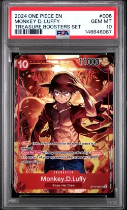 2024 ONE PIECE PROMOS TREASURE BOOSTERS SET #006 MONKEY D. LUFFY PSA 10 - Image 1