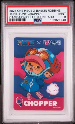 2025 ONE PIECE X BASKIN ROBBINS TONY TONY CHOPPER PSA 9 - Image 1