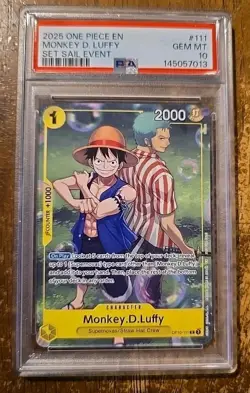 2025 ONE PIECE PROMOS SET SAIL EVENT #111 MONKEY D. LUFFY PSA 10 - Image 1