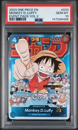 2023 One Piece En Monkey D Luffy Event Pack Vol 2 #033 PSA 10 Gem Mint - Image 1