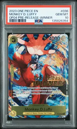 2023 ONE PIECE PROMOS #036 MONKEY D. LUFFY PSA 10 - Image 1