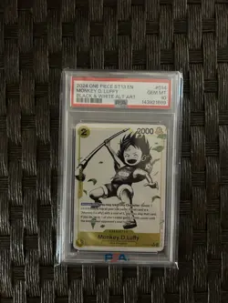 One Piece Monkey D Luffy ST13-014 Black & White Alt Art Psa 10 GEM MINT - Image 1