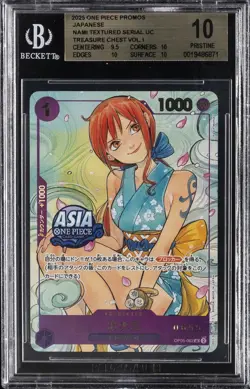 2025 ONE PIECE PROMOS JPN, TREASURE CHEST VOL. 1 NAMI TEXTURED SERIAL UC BGS 10 - Image 1