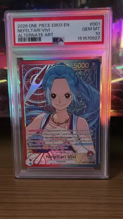 2026 ONE PIECE EB03-ONE PIECE HEROINES EDITION ALT ART NEFELTARI VIVI PSA 10 - Image 1