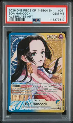 2026 ONE PIECE OP14-EB04-THE AZURE SEA'S SEVEN ALTERNATE ART BOA HANCOCK PSA 10 - Image 1