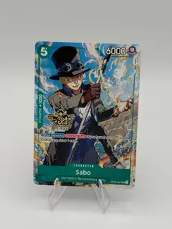 One Piece TCG Sabo OP09-027 UC 3rd Anniversary Stamp Alt Art English NM - Image 1
