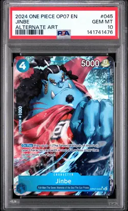 2024 ONE PIECE OP07-500 YEARS IN THE FUTURE ALTERNATE ART #045 JINBE PSA 10 - Image 1