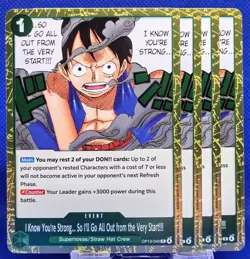 4x I Know You're Strong... OP13-040 R | Carrying On His Will | One Piece TCG - Image 1