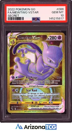 Pokemon 2022 Mewtwo VSTAR 086/078 Full Art SR Pokemon GO GEM MINT PSA 10 - Image 1