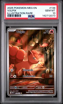 2025 POKEMON MEG EN-MEGA EVOLUTION ILLUSTRATION RARE #138 VULPIX PSA 10 - Image 1