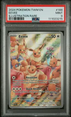 Pokemon TCG Eevee 188/167 Twilight Illustration Rare PSA 9 - Image 1