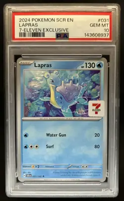 2024 Pokemon Stellar Crown Lapras #031/142 PSA 10 GEM MINT - Image 1