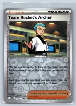 TEAM ROCKET'S ARCHER 170/182 UNCOMMON DESTINED RIVALS POKEMON REVERSE HOLO NM - Image 1