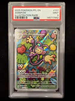 2025 Pokemon Phantasmal Flames Ambipom Illustration Rare #107 PSA 9 - Image 1