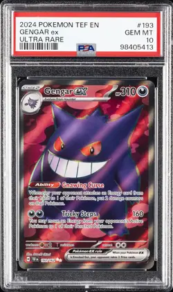 2024 POKEMON TEF EN-TEMPORAL FORCES ULTRA RARE #193 GENGAR EX PSA 10 - Image 1