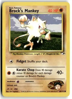 2000 Pokemon - Gym Heroes Brock’s Mankey #68/132 - Image 1