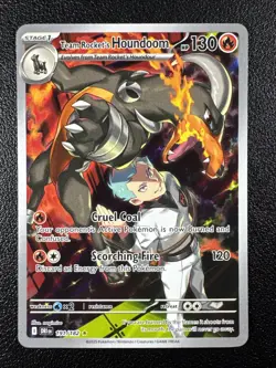 Pokemon Team Rocket's Houndoom Illustration Rare IR Full Art Holo 191/182 - Image 1