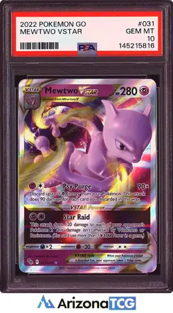 Pokemon 2022 Mewtwo VSTAR 031/078 Pokemon GO GEM MINT PSA 10 - Image 1